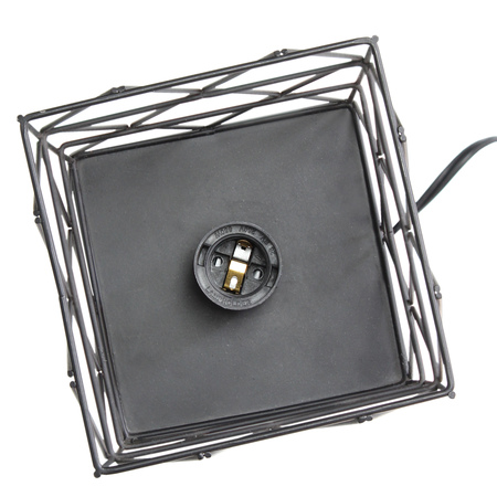 Simple Designs Black Geometric Square Metal Table Lamp LT1073-BLK